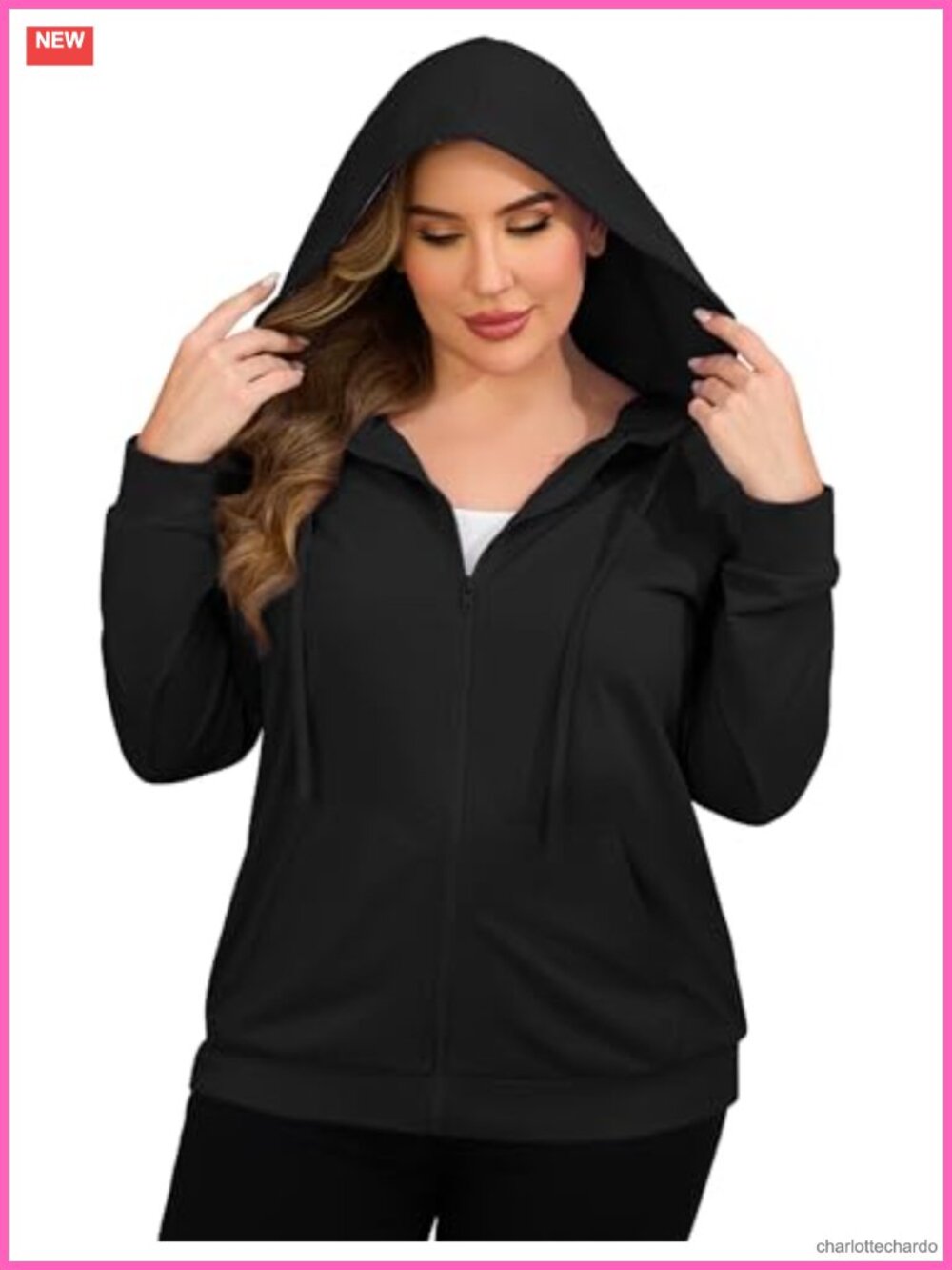 Plus Size Zip Up Hoodie Women Lightweight Jacket Sweatshirt with Pockets